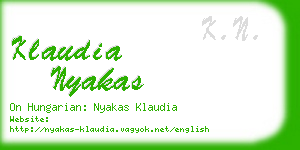 klaudia nyakas business card